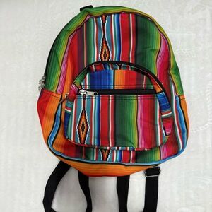 Colorful small Indian blanket design Striped Backpack